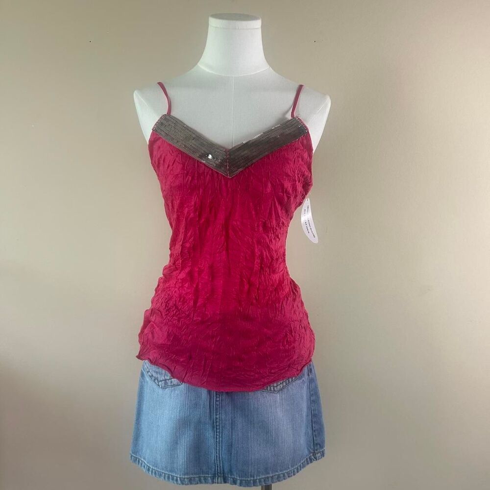 Native Intimates Y2K Style Pink Sequin Tank
